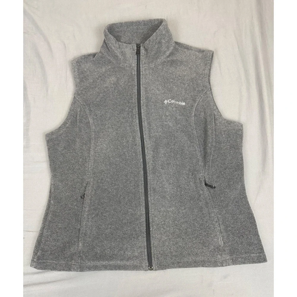Columbia Sawyer Rapids 2.0 Fleece Vest Gray XL6953 Full Zip Mock Neck Womens XL